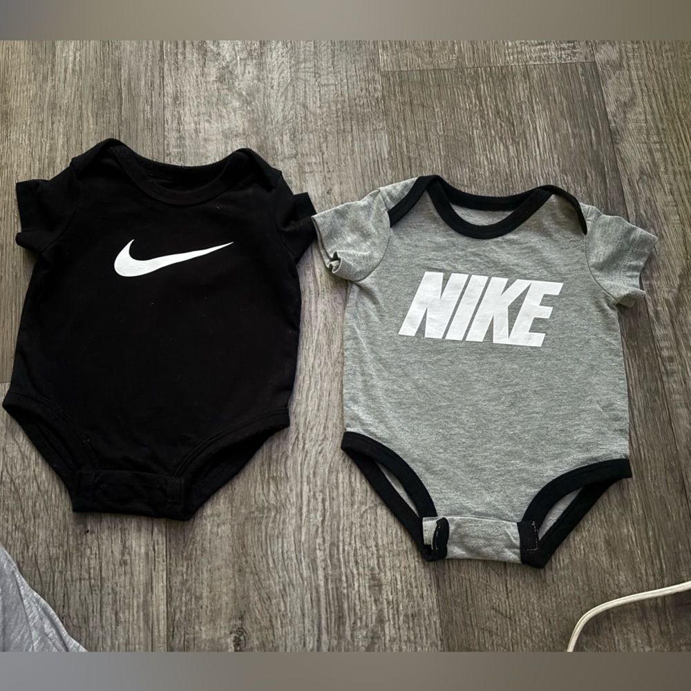 Nike Black and Gray Kids Bodysuits